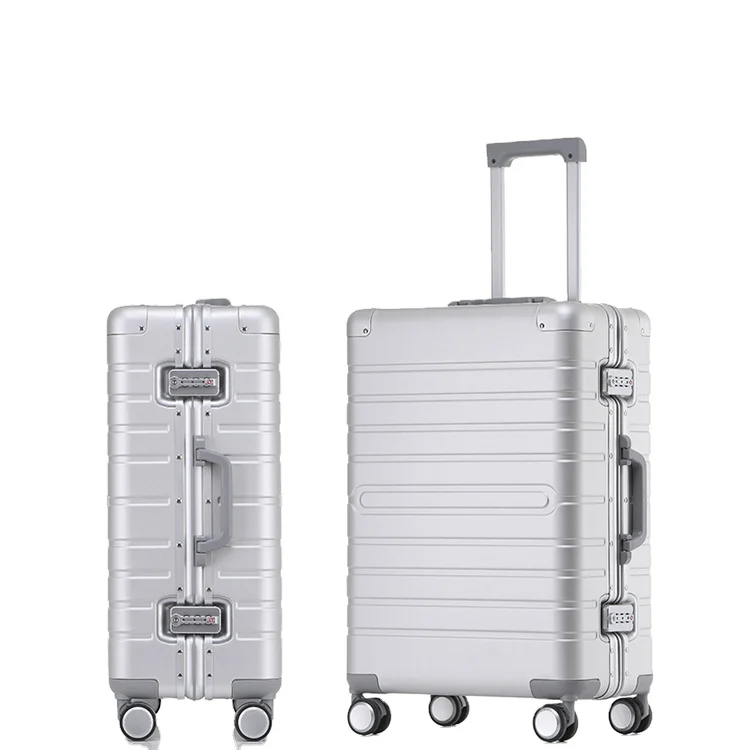 

New design series custom-made business hard-shell aluminum-magnesium alloy luggage, Black, red, silver, sky blue