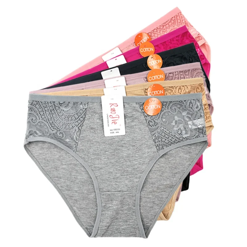 

Cheapest factory price old fashion style plus size big elasticity fat woman underwear panties, Mix