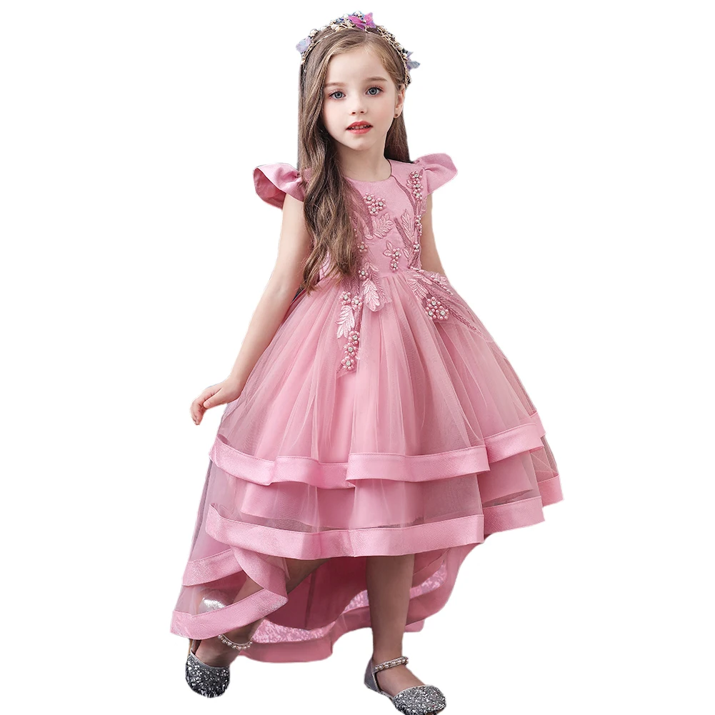 

European Style Tuxedo children dress 3D embroidered Princess Dress for party Fluffy Girl Piano evening dress for 3-12Y