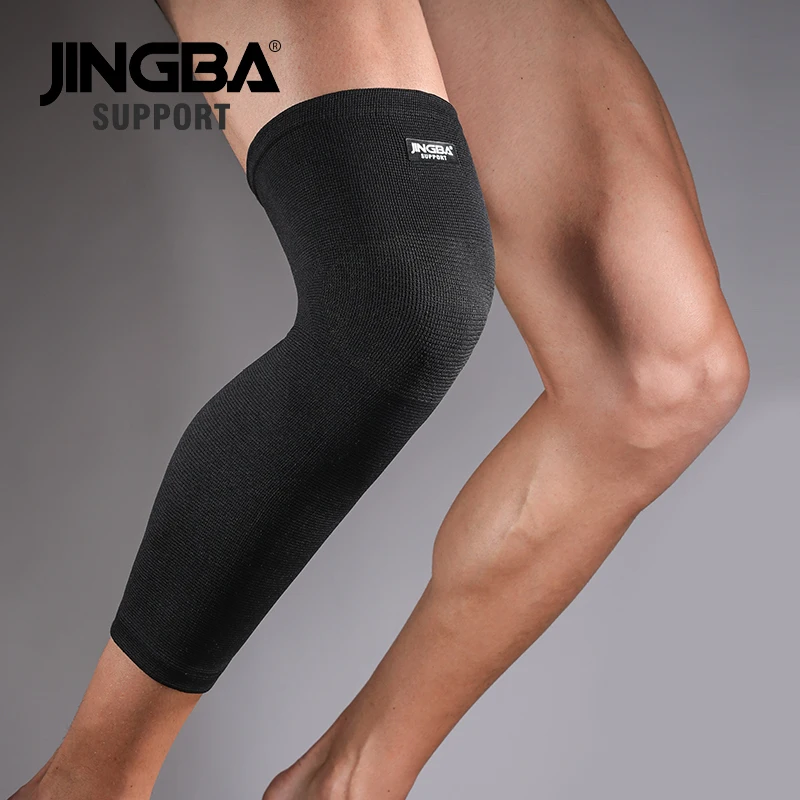 

JINGBA CE ISO Factory Compression Nylon Elastic Nylon Long Knee Sleeve Volleyball Knee Pad Basketball Legging Knee Support Brace