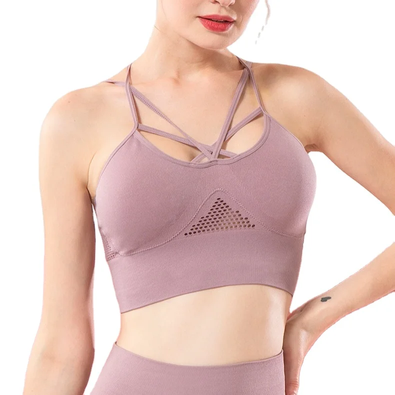 

Wholesale private logo printing high quality breathable nylon sport bra for women