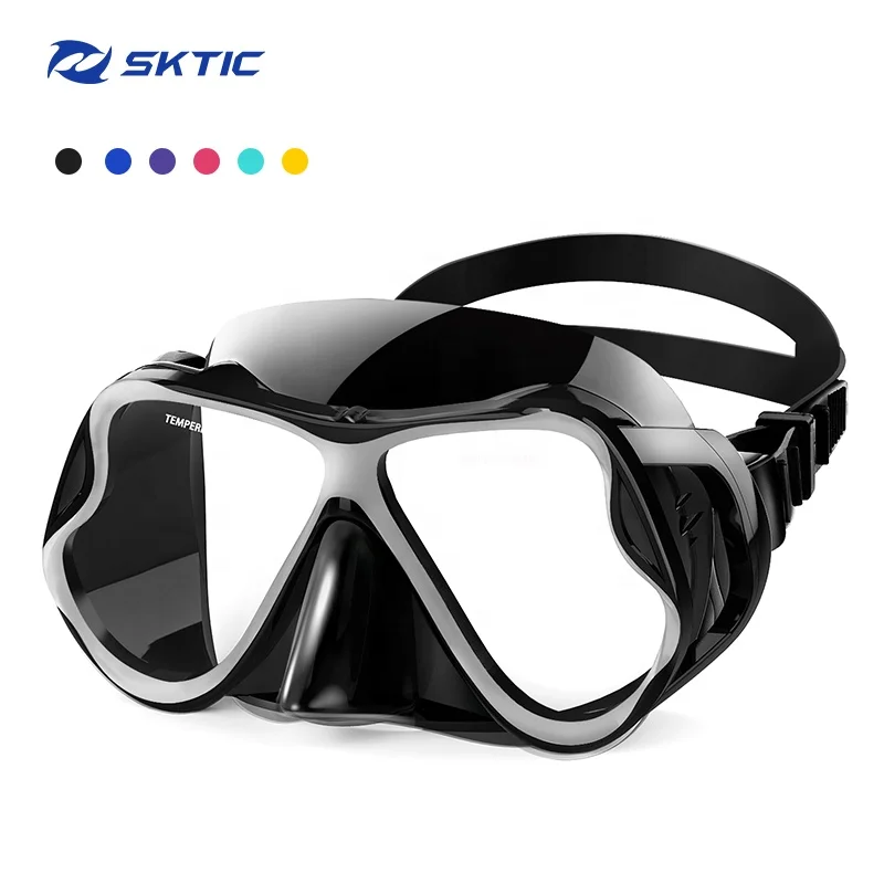

SKTIC Black DIVE SPORTS Diving mask Anti-Fog Swimming Snorkel mask Suitable for Adults Scuba Dive Swim Snorkeling Goggles Masks