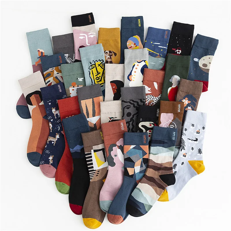 

Yingyu Shipping Unisex Custom Combed Cotton Street Drawing Women Warm Funny Socks, Picture