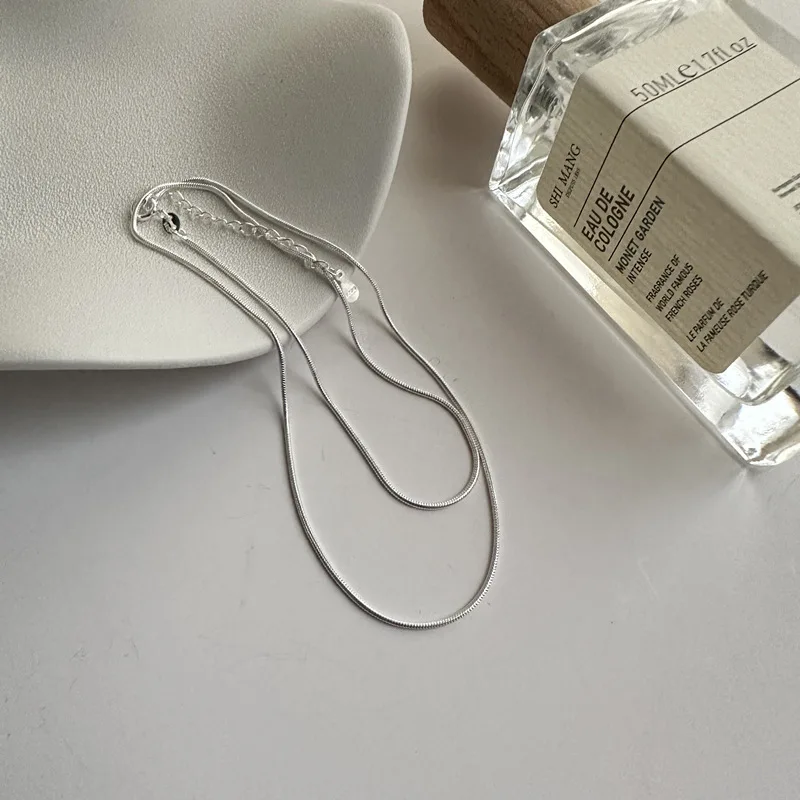1.0mm Single Snake Chain 925 Sterling Silver Women Chain Necklaces Jewelry