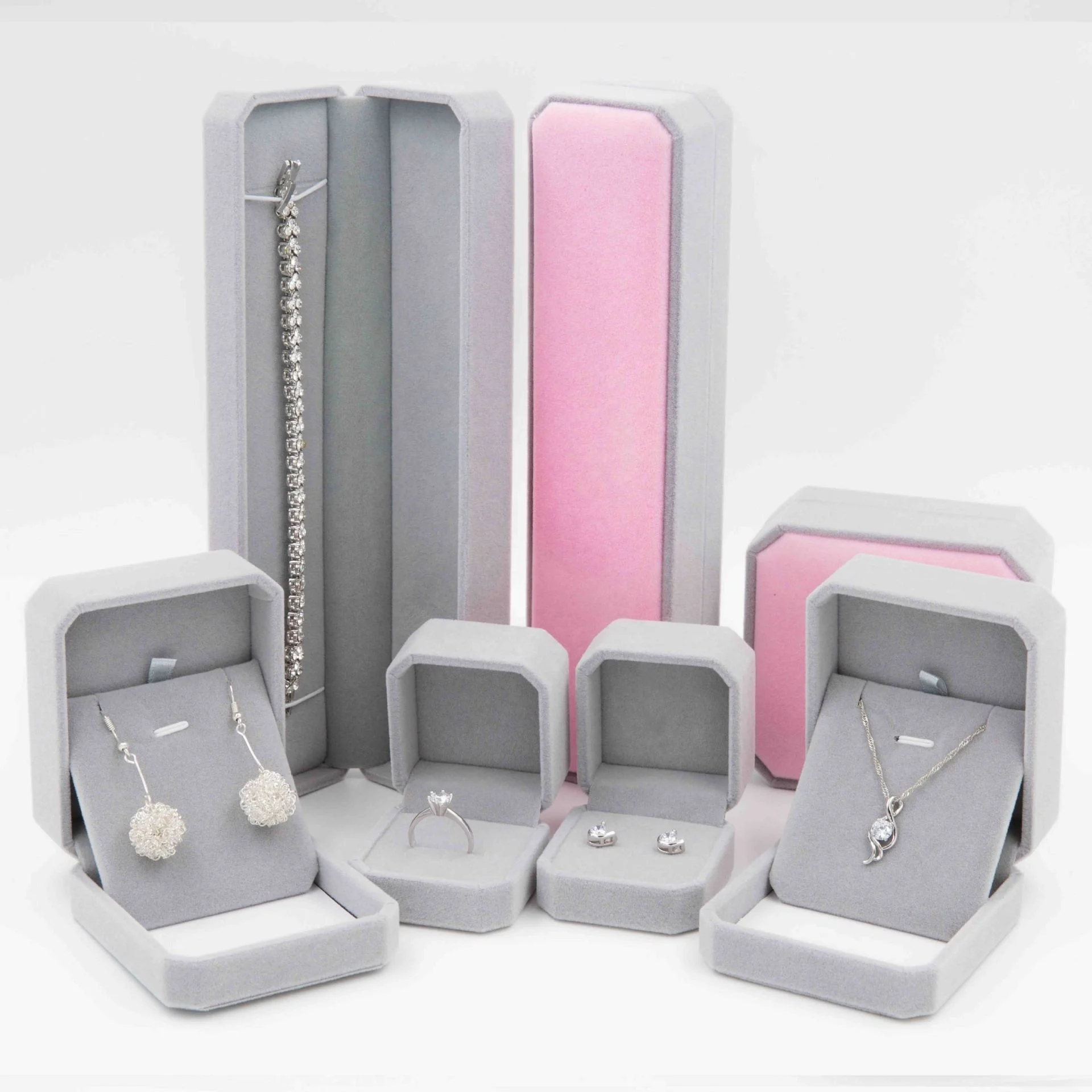 

Velvet Box Ring Box Jewelry Container Necklace Holder Bracelet Packaging Gift Box, Customized accept