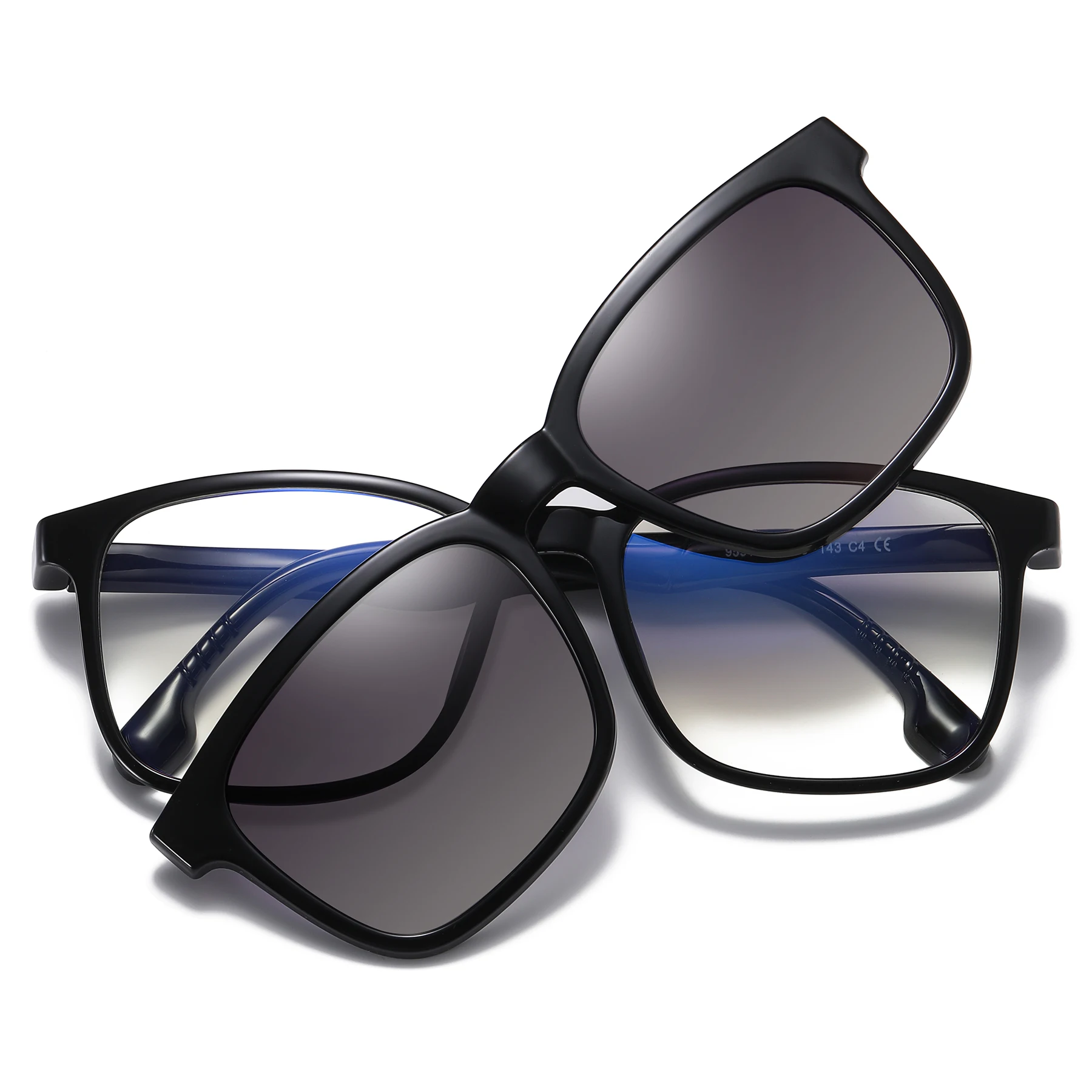 

95915 Women Designer Eyewear Sun Glass Fashion Tr90 Frames Magnetic Clip-On Polarized Sunglasses