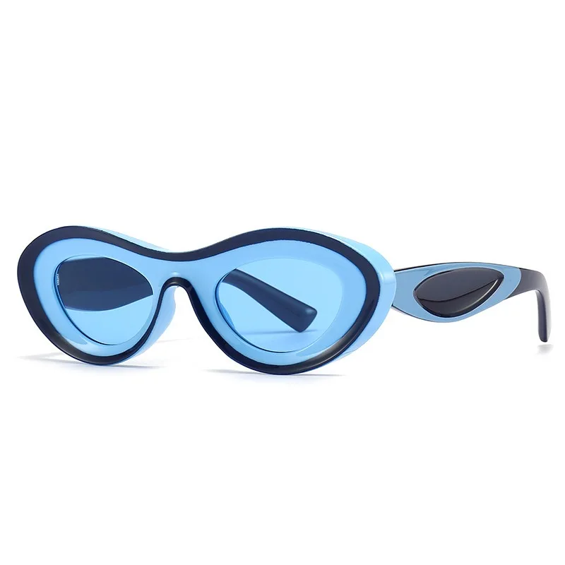 

Qsky hot sale wholesale price oval frame sun shades custom logo 2023 cheap plastic uv400 retro shades sunglasses
