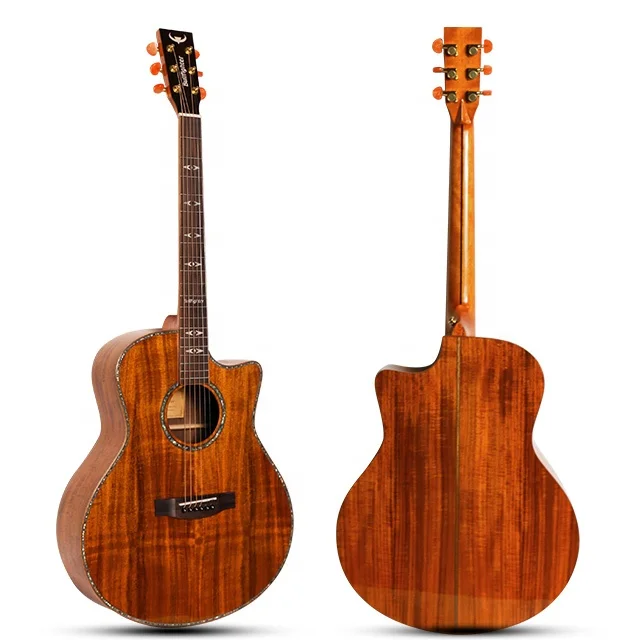 

OEM D1M 41inch professional natural color Acacia acoustic guitar top Solid KOA Wood Concert/Tenor Size High Gloss guitar