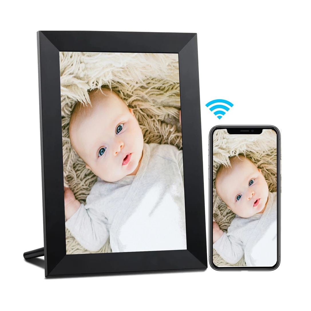 

Frameo App Family Sharing 9in Wifi Touch Screen HD Display 16GB Loop Player Photo Frame Digital, White