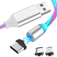 

low price colorful led magnet free shipping usb cable blue red 1m magnetic charging cable 3 in 1 magnetic usb cable