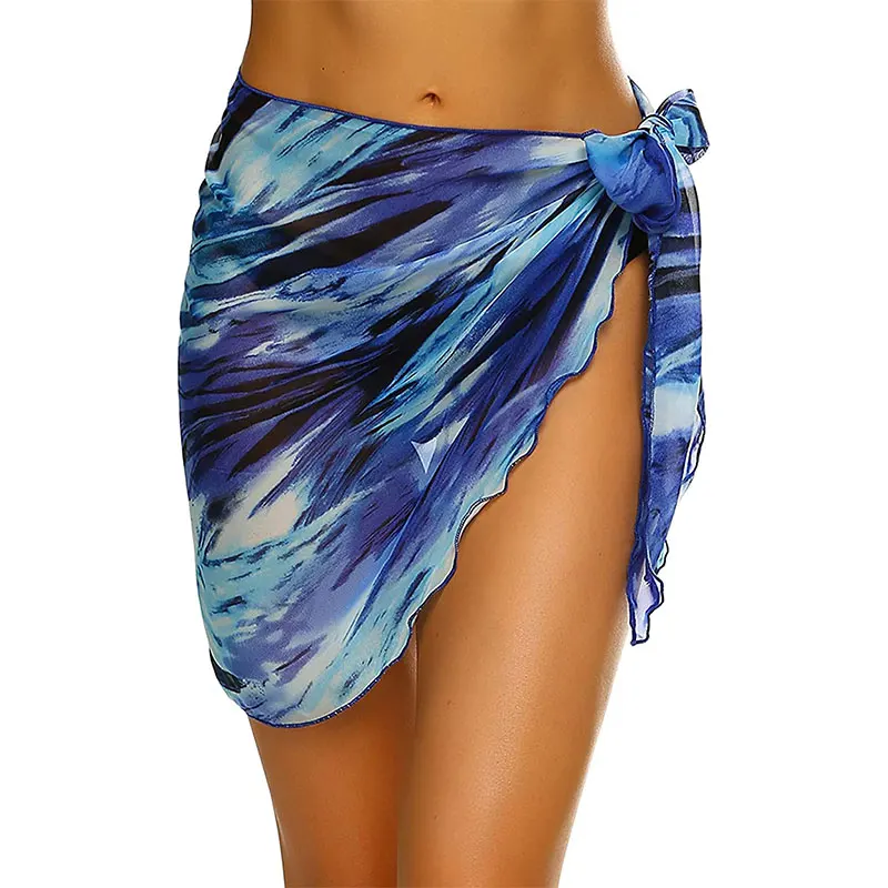 

Women Short Sarongs Beach Wrap Sheer Bikini Wrap Chiffon Cover Ups for Swimwear, Black,brown,blue,green,orange