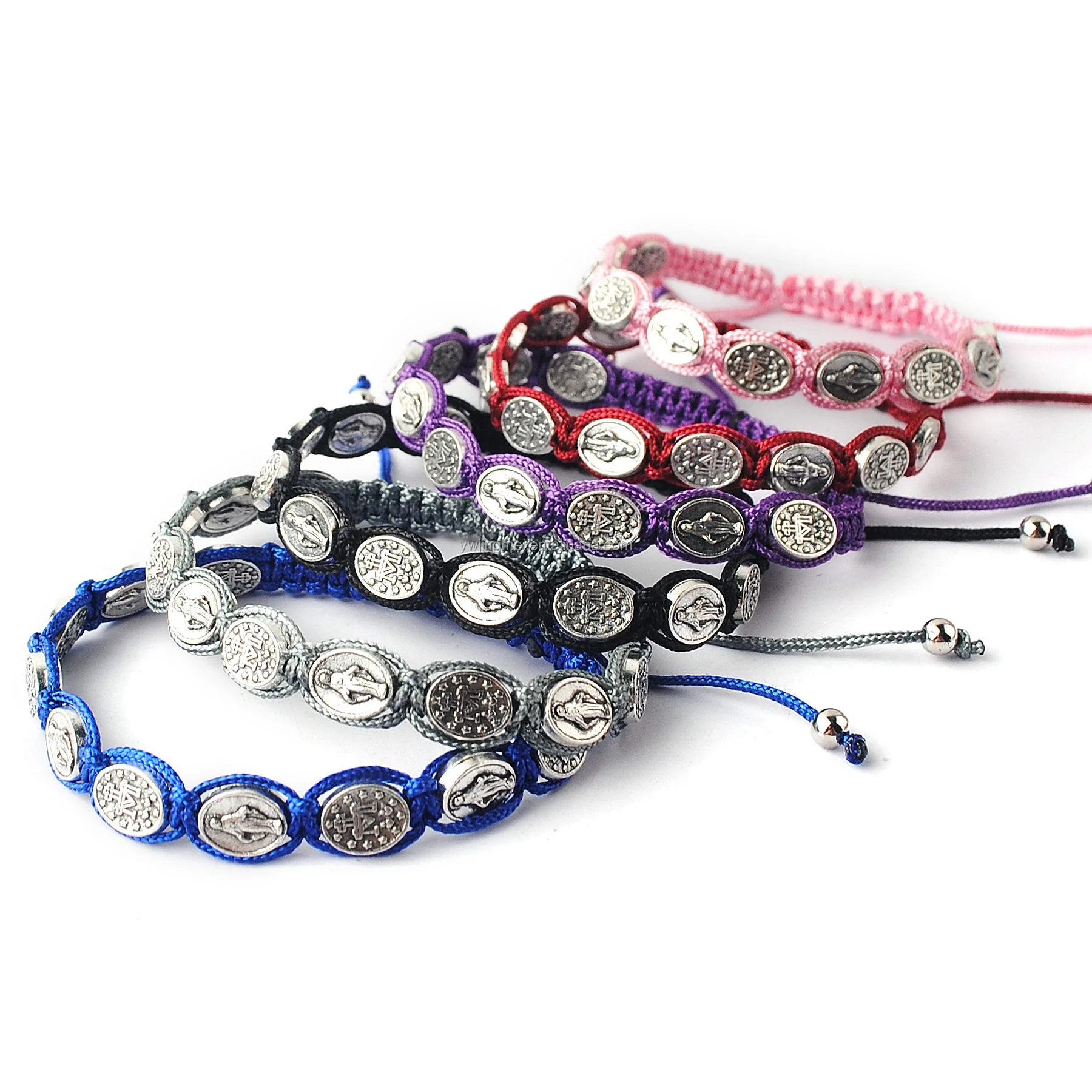 Virgin Mary Cord Catholic Rosary Bracelets For Women Men Catholic Gifts Religious Jewelry Zinc