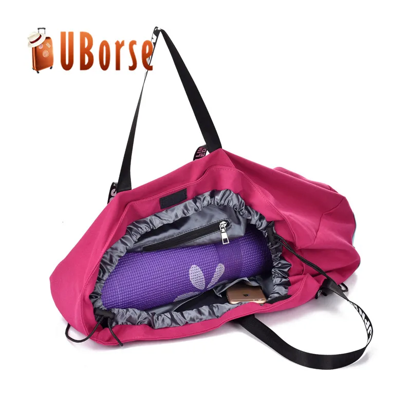
Custom women men canvas travel duffel bag shoulder sport bag drawstring gym bag 