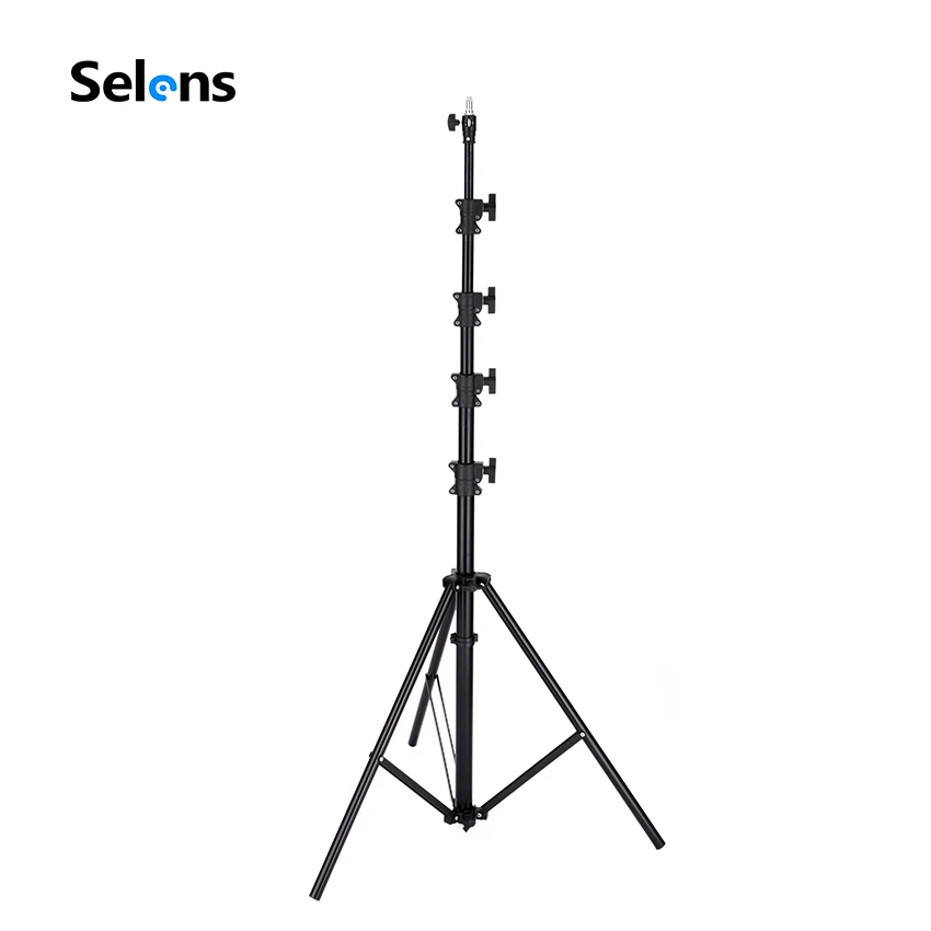 

Selens 450cm/15ft Air Cushioned Adjustable Light Stand support system, Black