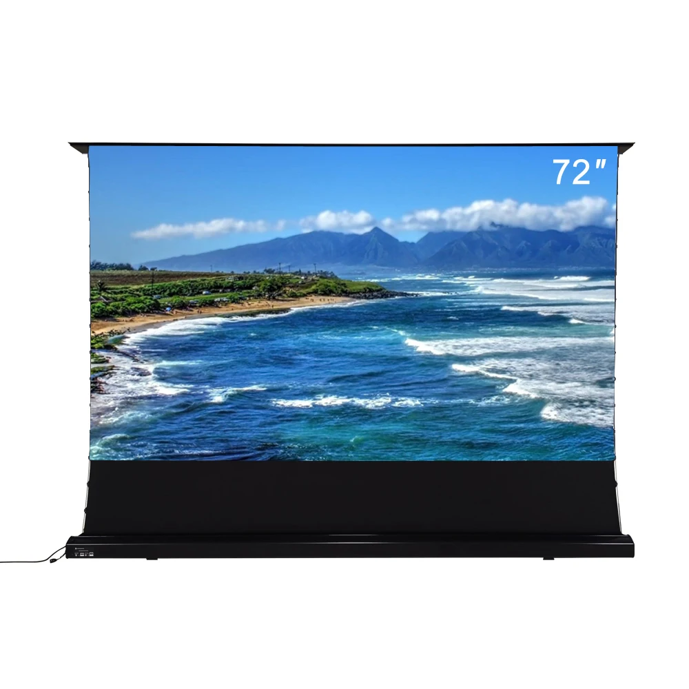 

Free Shipping 72 inch16:9 Electric self-rising screen with White Cinema screen projector electric motorized roll-up screen