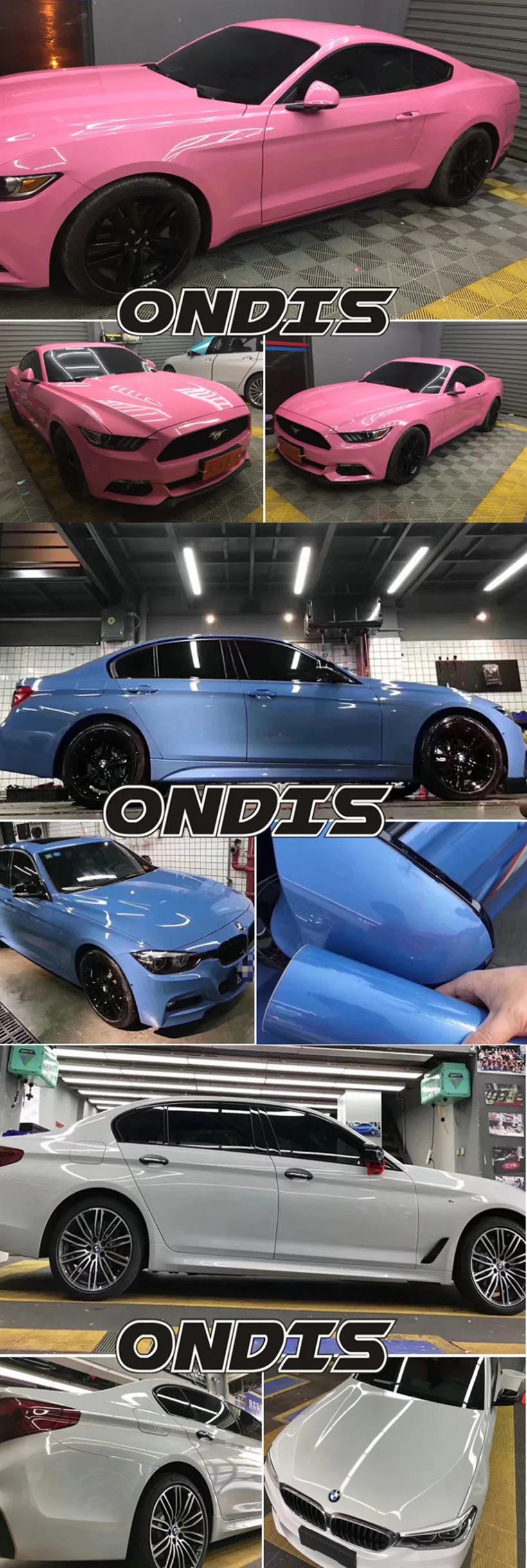 Car Decoration Accessories Pvc Glossy Crystal Sticker Vinyl Auto Wrap