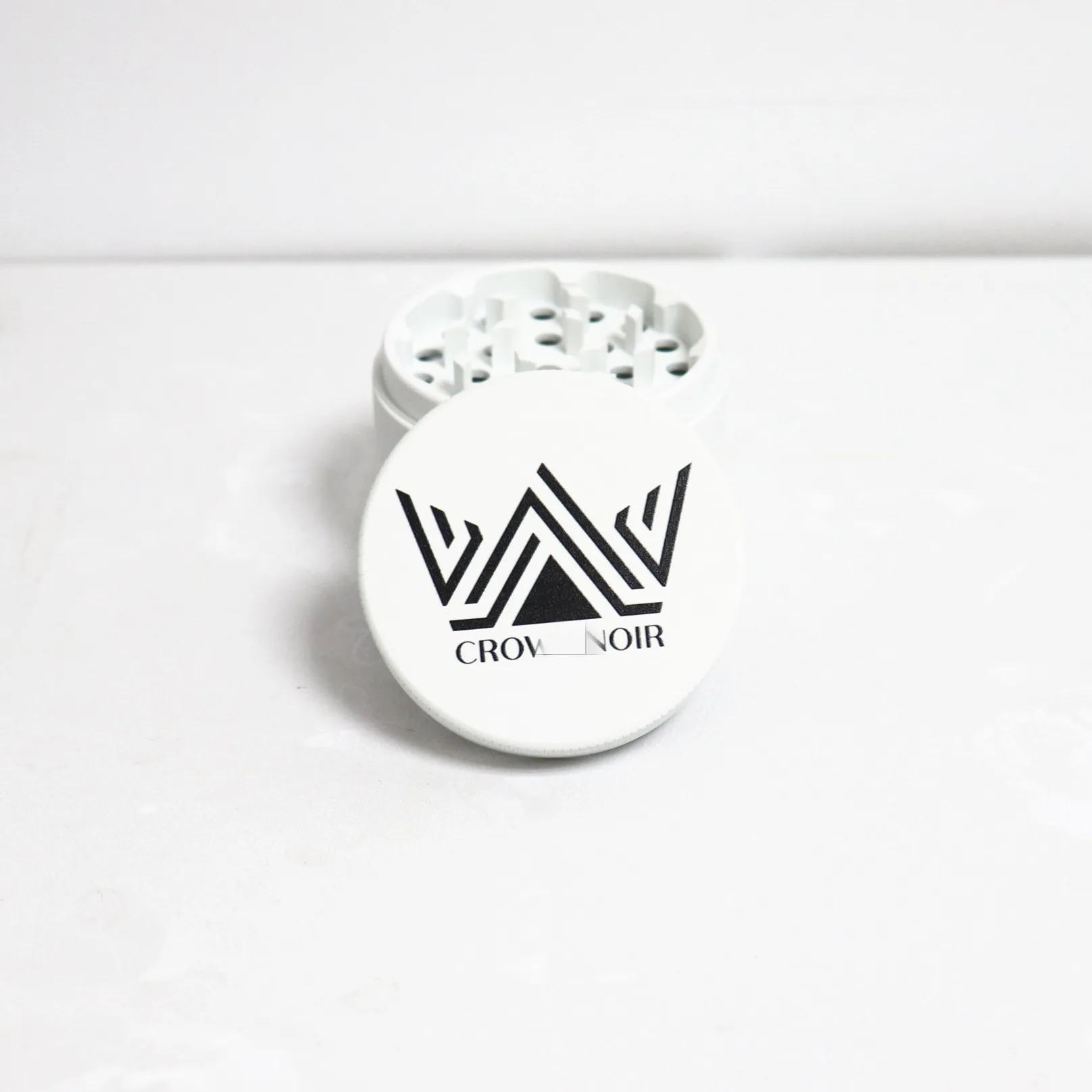 

New 4 Layer Broken 55mm 63mm herb grinder custom logo Tobacco Grinder weed herb grinder smoking accessory, White/black