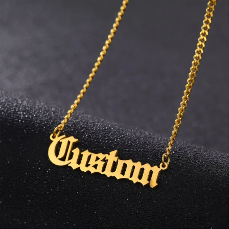 

Wholesale Hip Hop Women Man Jewelry Custom Gold Silver Charm Necklace Stainless Steel Cuban New Design Personalize Name