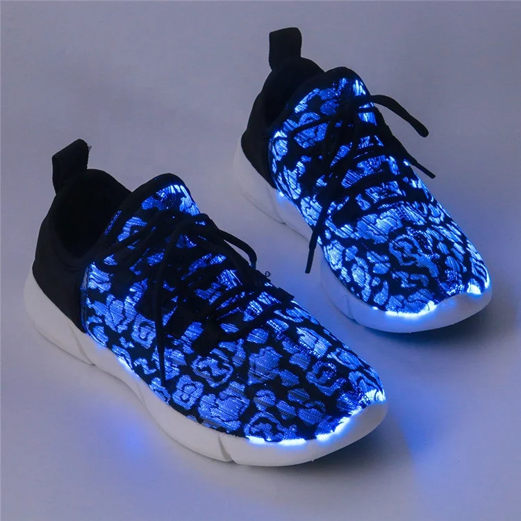 

Glow in the Dark Adults Glowing Party Wear Lighting LED Light Fibre Optic Luminous Shoes for Men