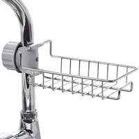 

Stainless steel kitchen draining faucet storage rack for sponge soap holder