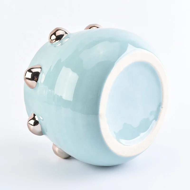 Handmade painting ceramic candle containers bowl votive scented candle holders party decoration wholesale