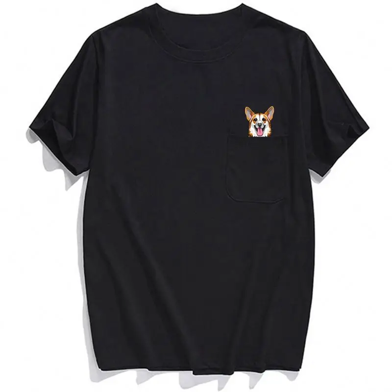 

Funny T Shirt Fashion Summer Pocket Animal Printed Men Women Unisex Plus Size Tees Hip hop Tops Cotton T-shirt, Customized color