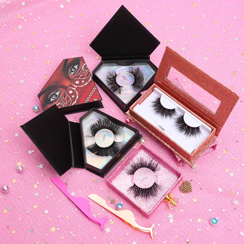 

Wholesale lashes 25mm real 3d real mink eyelashes private label custom eyelash packaging lash empty boxes lash box, Black