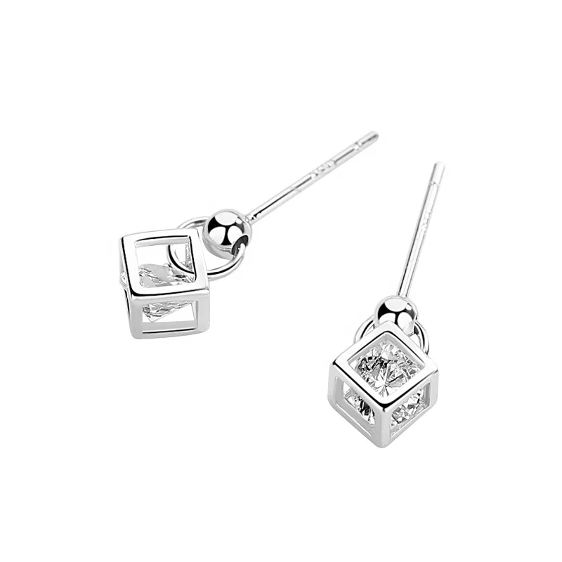 

Latest design zircon silver stud earring for girls
