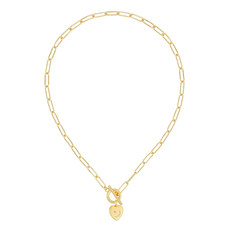 

2021 new arrival 18k jewelry gold lock love heart chain necklace jewelry