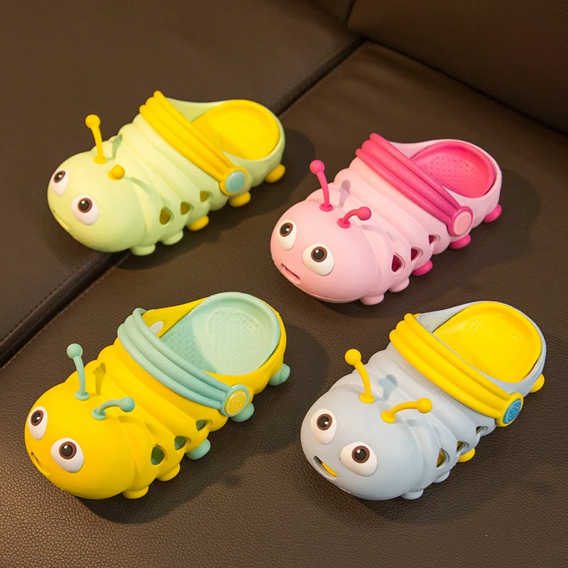 

caterpillars shape garden sandals for kids Children Baby cute animal cartoon soft eva garden holey clogs