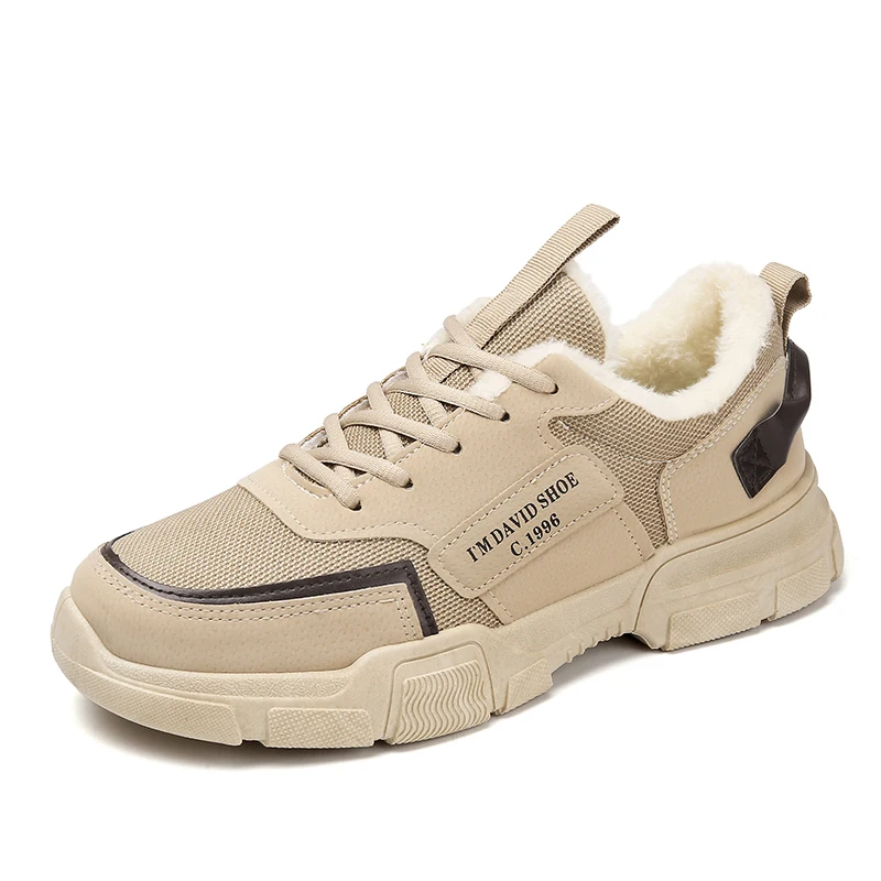 

Winter Men's rubber Snow Boots Warm Working Lace Up Boot Shoes, Black red