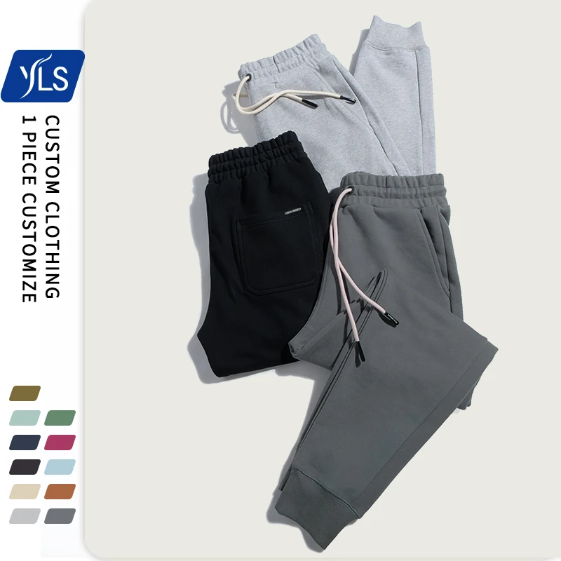 

YLS Hot Sale Custom Loose Sport Fleece Plain Trousers Jogger Track Pants Sweatpants Men