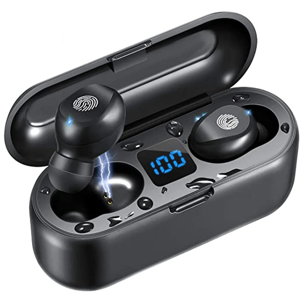 

In Stock F9 Earphone Noise Cancelling Sport Bth 5.1 Wireless Earbuds With Power Bank Battery Display