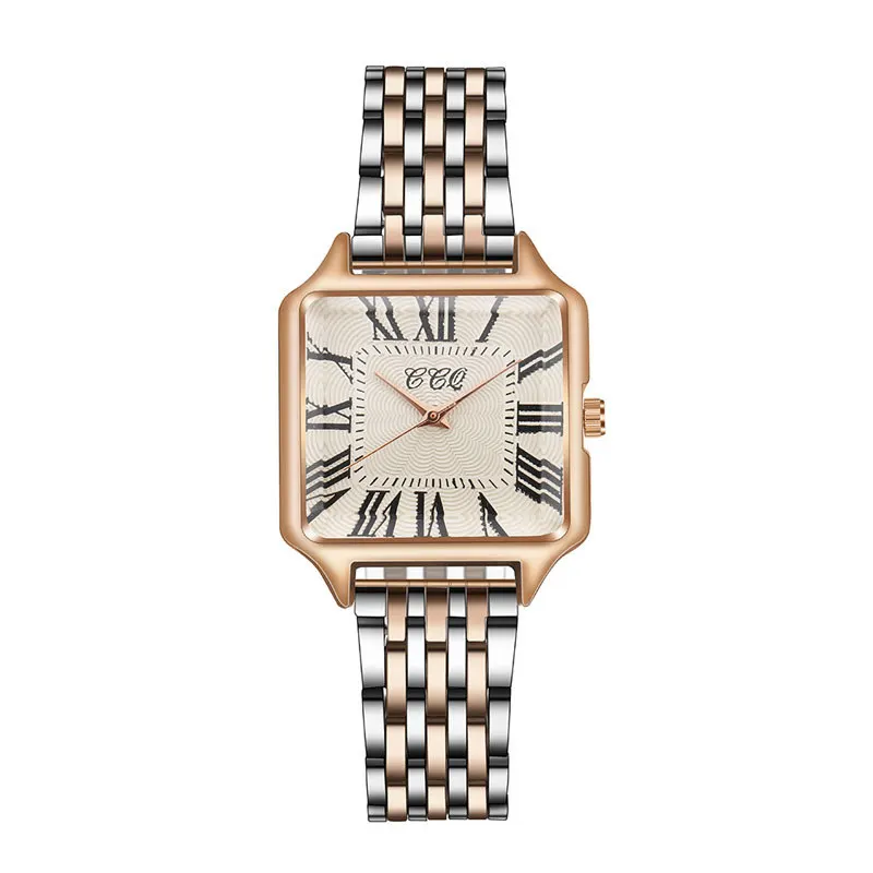 

Fashion Ladies Formal Gift Watch Simple Casual Business Stainless Steel Rectangular Watch Senior Quartz Watches, Picture shows