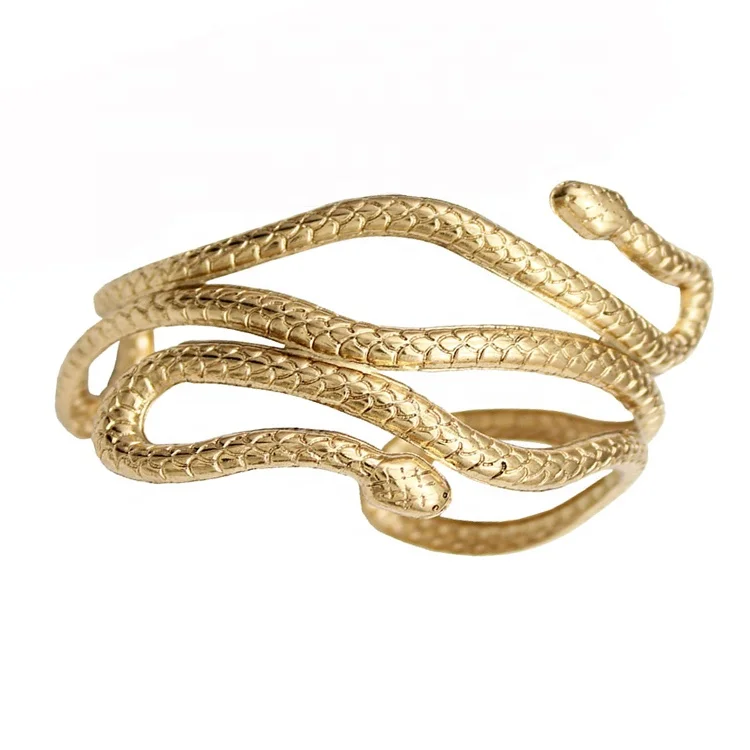 

Cuff Snake Bracelet Halloween Jewelry Open Snake Bangle Bracelet, Silver,gold