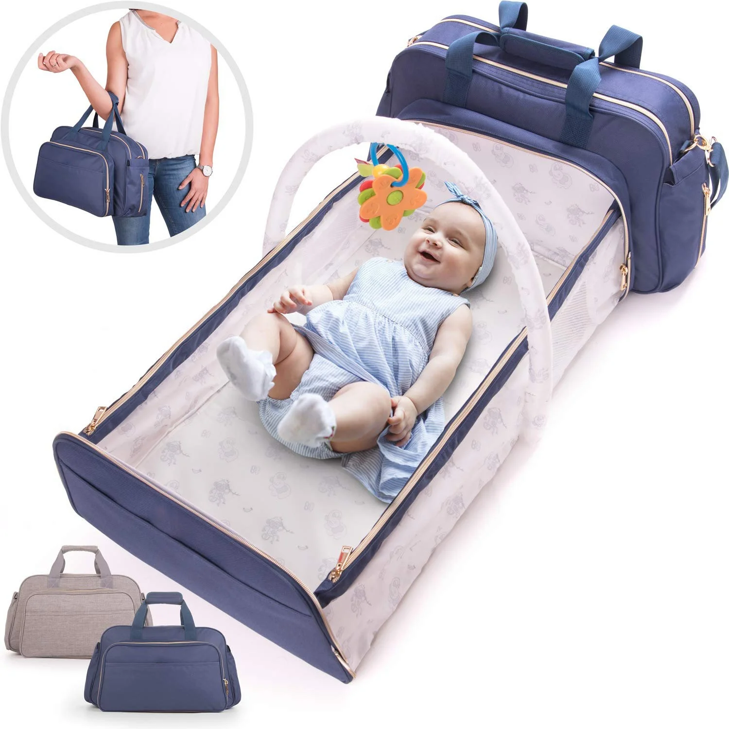 

Portable outdoor changing set baby bags for mother mummy baby travel bed diaper bag