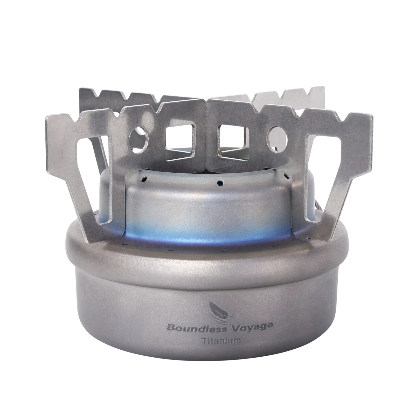 

Boundless Voyage Camping stove mini ultralight titanium backpacking alcohol Stove for picnic travel with stand, Silver