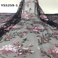 

YS5259-1 The new style sequins embroidery net lace fabric for party