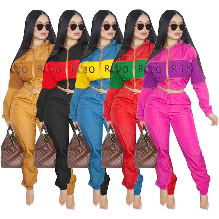 

wholesale hot sales fashion letter long sleeve top and pants sport women two piece outfits 1020