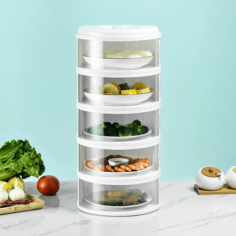 

PP Material Sliding Door Food Cover Home Kitchen Transparent Stackable Food Insulation Dustproof food storage container