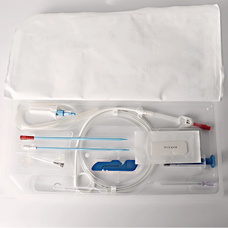 引流导管 2.导丝 3.血管扩张器 4.导引针 5.导入器注射器 6.注射针 7.