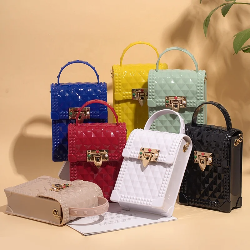 

New arrivals 2021 ladies pvc glossy crossbody bags designers handbags famous brands jelly purses luxury hand bags women handbags, 14 color options