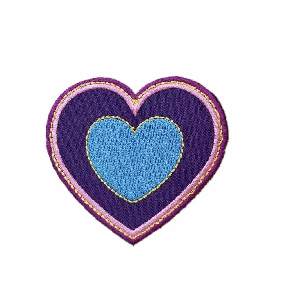 

Hot sale good quality iron on heart dessert embroidered patch for girls garment parches bordados embroidery patch