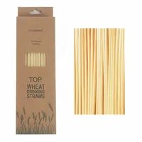 

Eco Friendly Degradable Disposable 100% Natural Hay Paper Box Package Wheat Drinking Straws