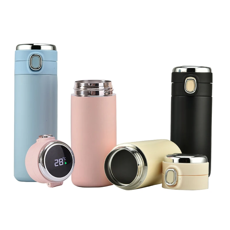 

New Style Temperature Display Tracking Stainless Steel Smart Water Bottle, Customized