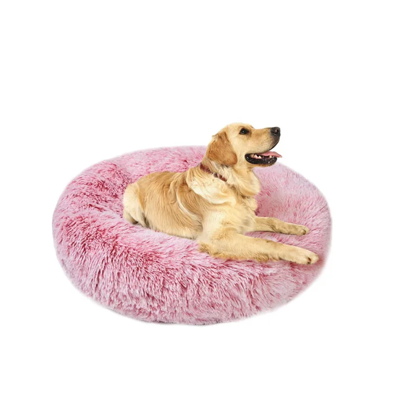 

Made from Ultra-Comfortable Round Soft Plush Calming Pet Dog Bed with an Anti-Slip Bottom, Machine Washable (24"/31"/39"), Grey/white/pink/black/beige/red/purple or customized color