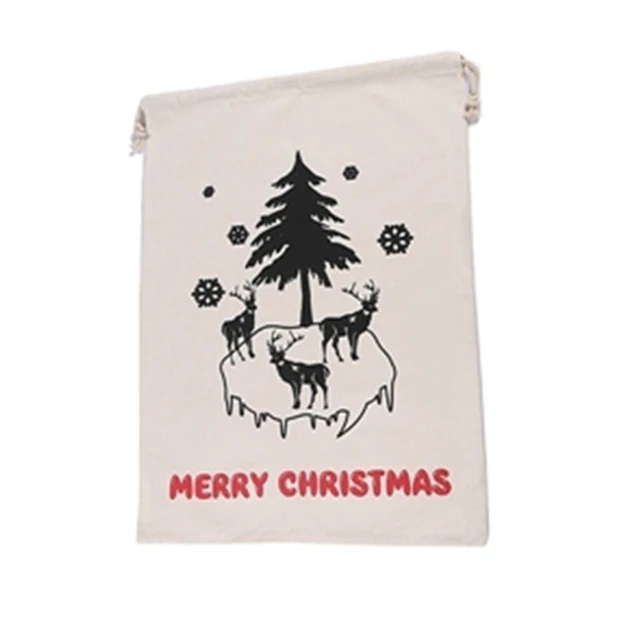 

Factory Wholesale Large Santa Sacks Drawstring Christmas Gift Wrap Canvas Bag 50x70cm For Kids Gift, 40 styles can choose
