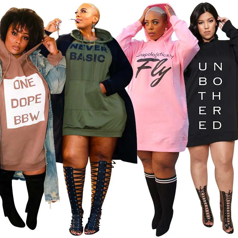 

2021 Spring Clothes 5XL Fashion Lady Sexy Dress Slim Fit Women Lady Elegant Bodycon Hoodies Letter Printed Casual Dresses