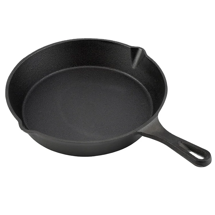 

china bottom pre seasoned cast iron 3 piece skillet set nonstick frying pan, Black