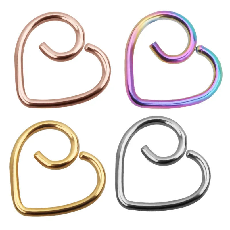 

40Pcs/Set Love Bends Earring Tragus Stainless Steel Ear Cuff Clip nose ring Piercing Body Jewelry